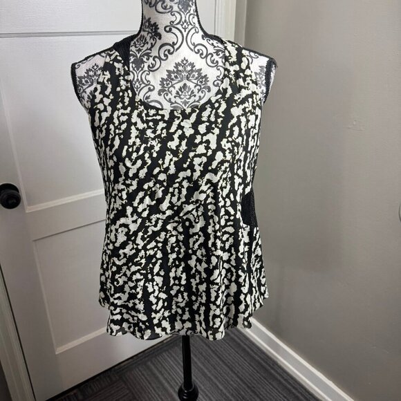 Proenza schouler black and white silk mesh panel shirt blouse summer - Picture 1 of 7